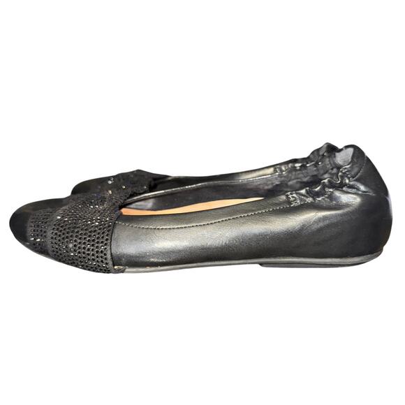 Fitflop Twiss Crystal Ballet Flats Women's Sz 8 Black Faux Leather Comfort Shoes - Picture 5 of 9